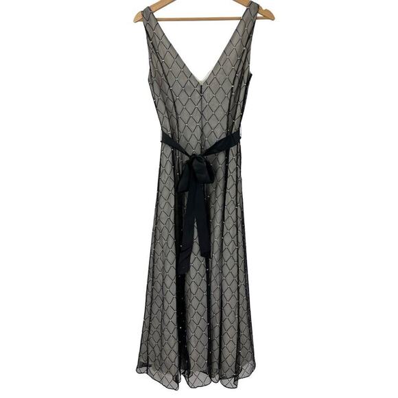 Papell Boutique Y2K Vintage Glitter Sparkle V-neck Dress Sz 4 - Picture 2 of 8